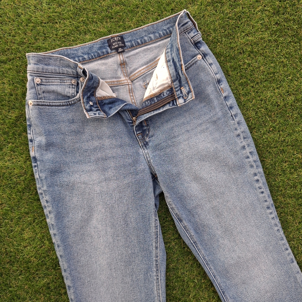 J.Crew Mid-Rise Flare Crop Jeans in a size 28.